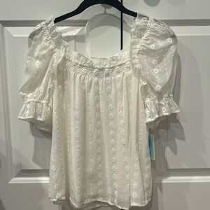 Brand new with tags. Cece peasant style white blouse.